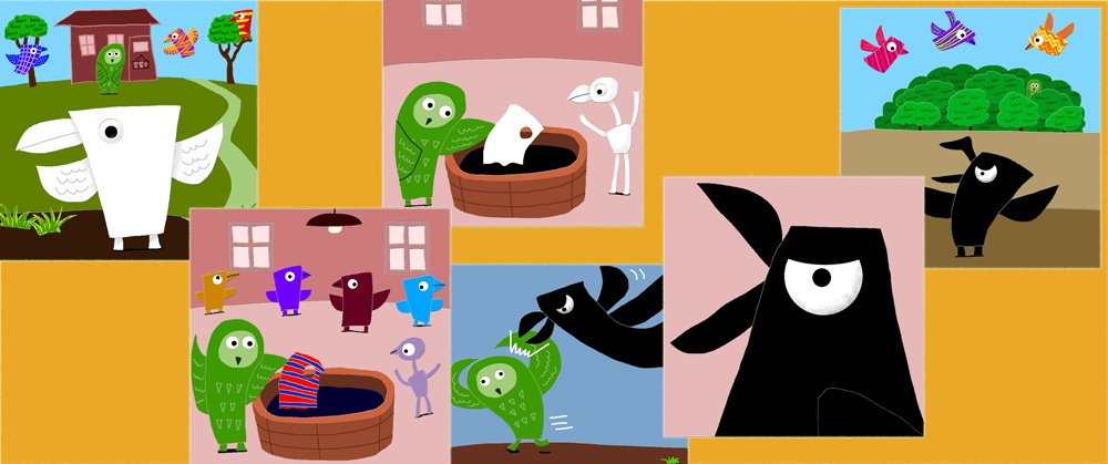 コラージュ(ふくろうそめや)