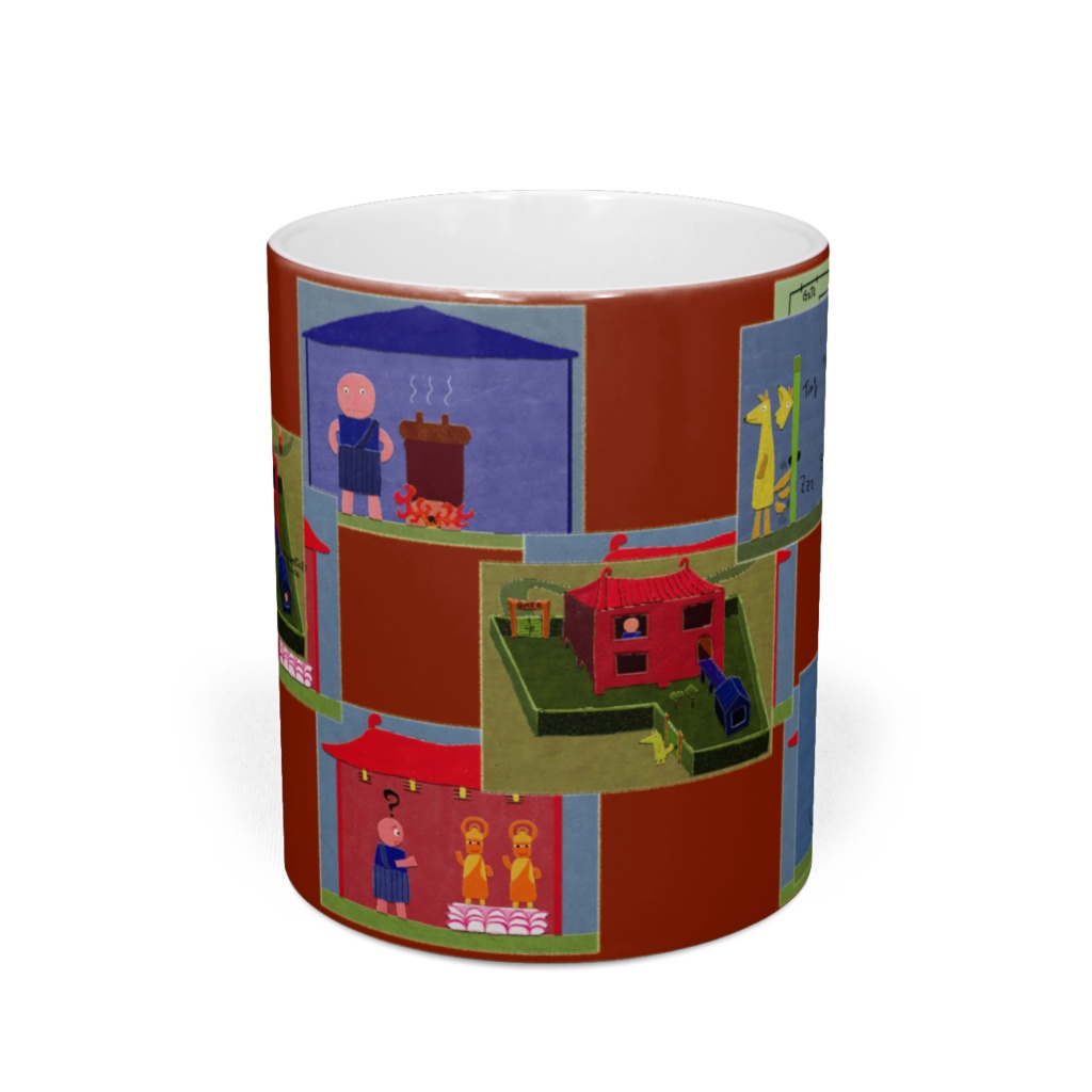 コラージュ(小僧と狐)