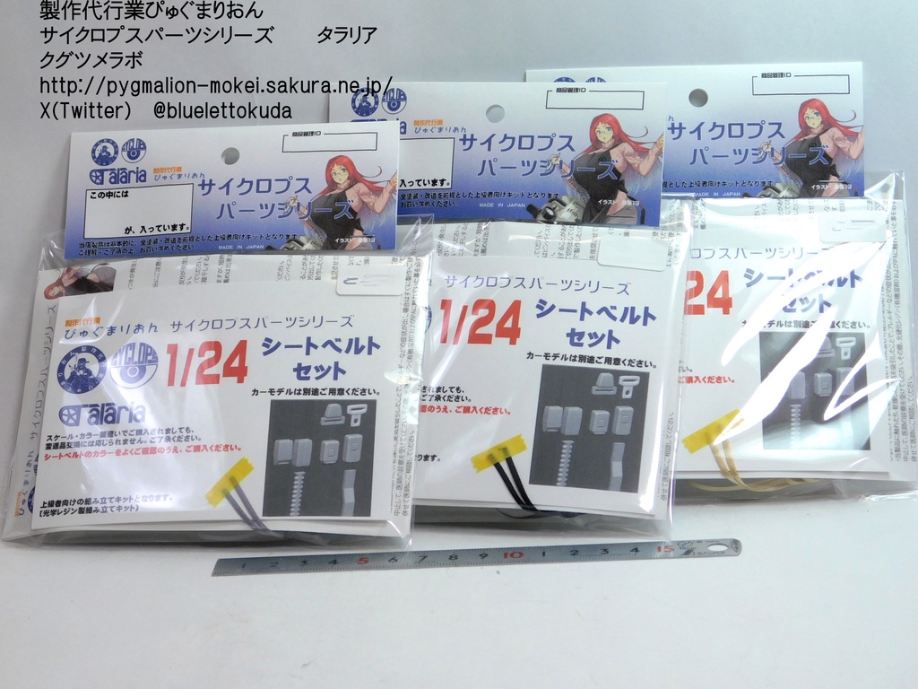 3D出力パーツ 1/12・24シートベルトセット