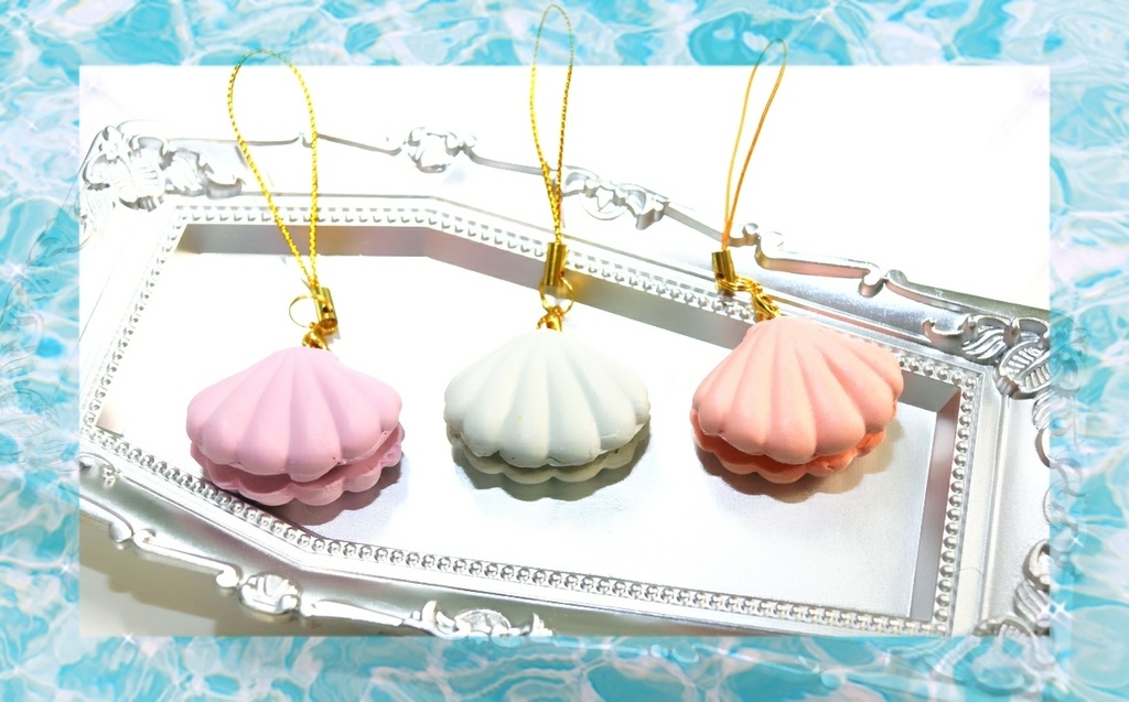 二枚貝のストラップ