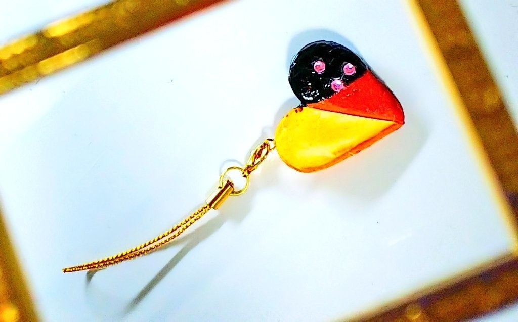 ハートのツートンクッキーのストラップ