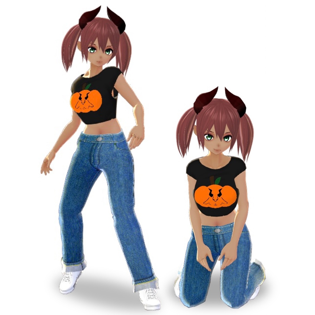 June & Aurora Jack-o-Lantern crop tank tops