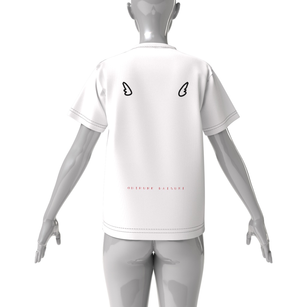【ビッグシルエット】とりさんとおひるねTシャツ(白)