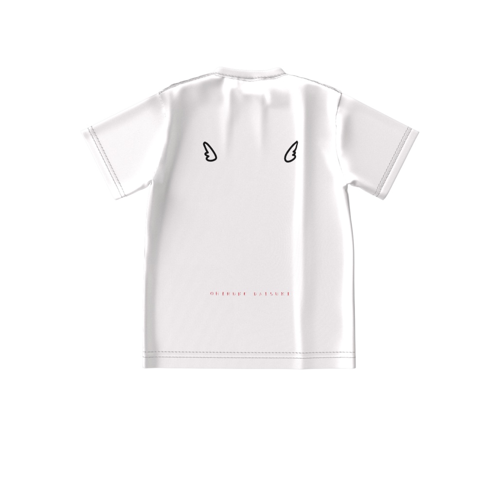 【ビッグシルエット】とりさんとおひるねTシャツ(白)