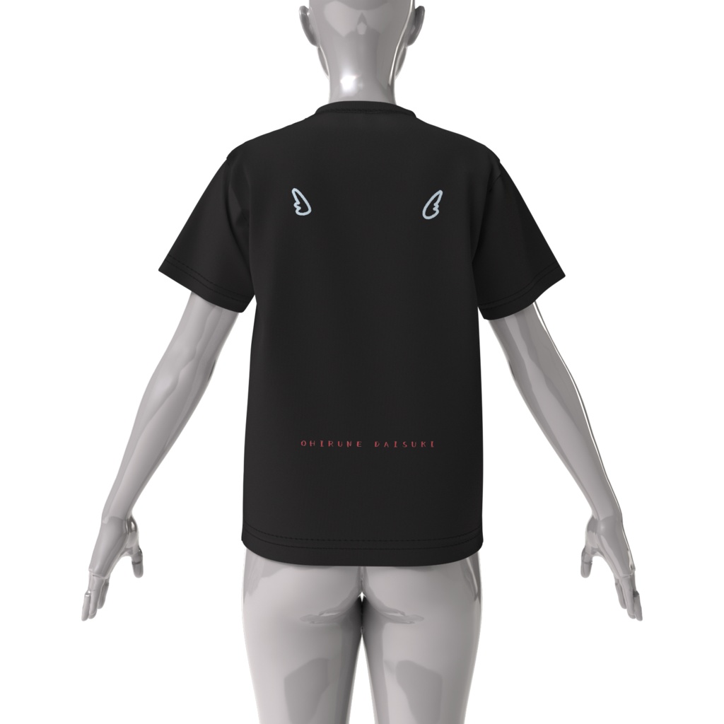 【ビッグシルエット】とりさんとおひるねTシャツ(黒)