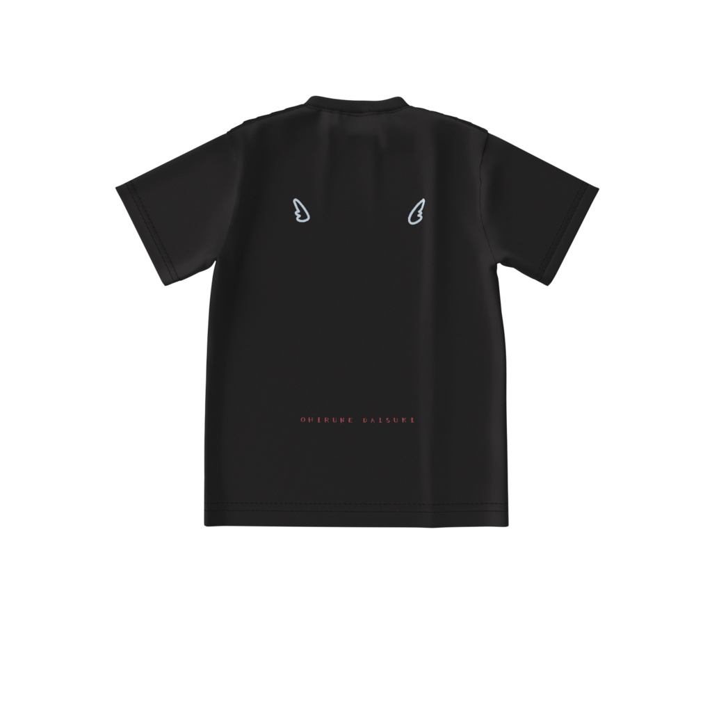 【ビッグシルエット】とりさんとおひるねTシャツ(黒)