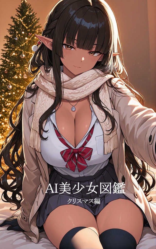 クリスマス　エルフギャル高校生イラスト集