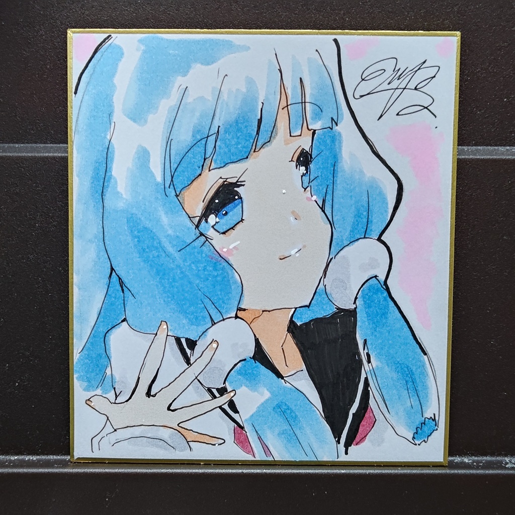 オリジナルミニ色紙 青いやつ