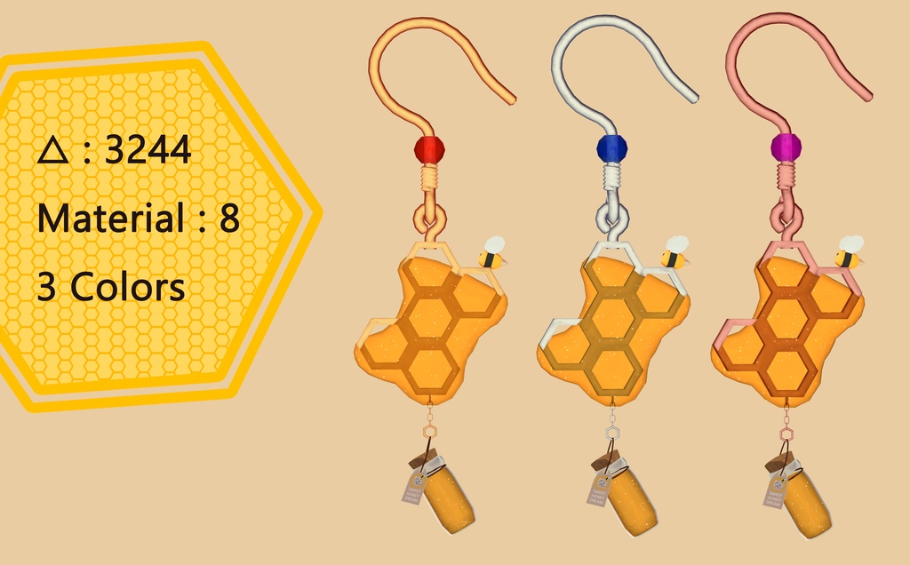 はちみつイアリング -HoneyComb Earring-