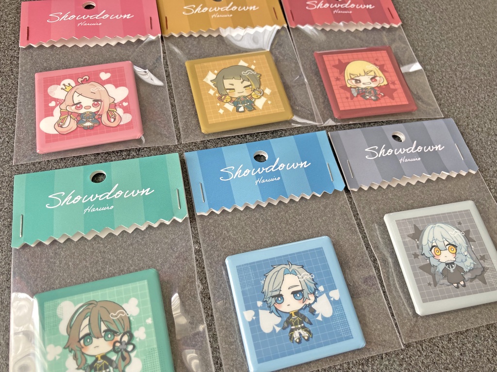 【全6種】Showdown ましかく缶バッジ