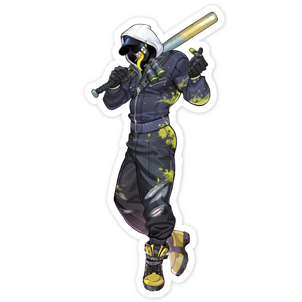 アヌ人外(黄色フーディー)スマホステッカー