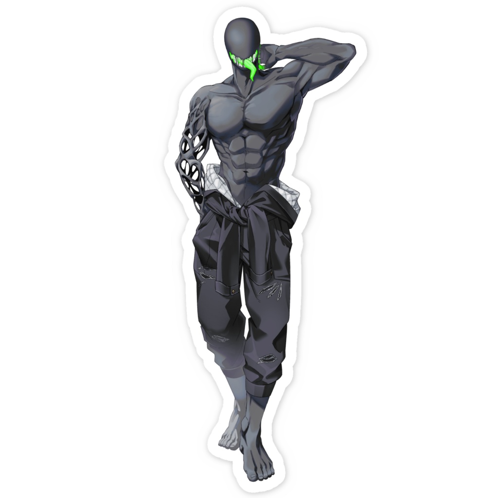 アヌ人外(緑舌)スマホステッカー