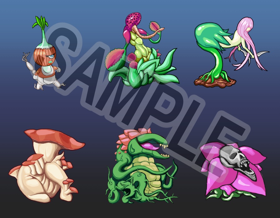 【植物系モンスターイラスト素材集+PSD】