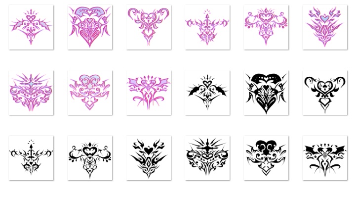 淫紋風トライバルアート透過PNG素材