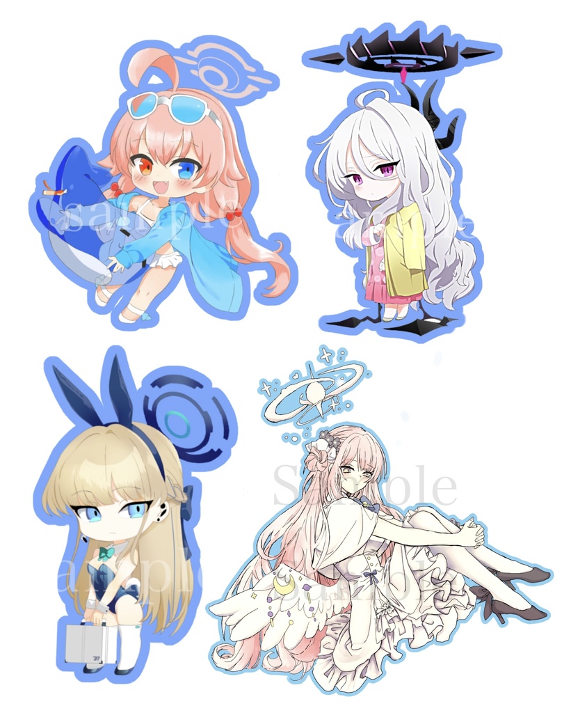 【ブルアカ】キラキラダイカット12cmビッグシール4種セット