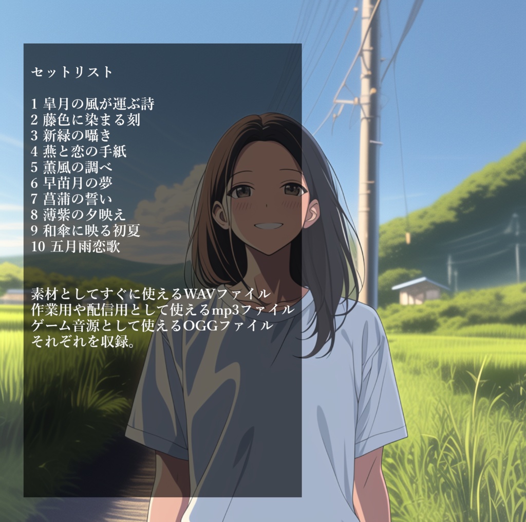 田舎の夏をイメージした和風BGMを10曲集めたロイヤリティフリー音楽素材集『田舎で過ごす情景の夏』【ゲーム素材/動画素材/配信用BGM/作業用BGM】
