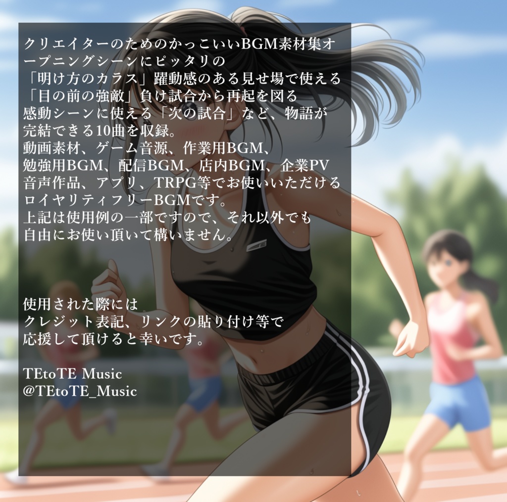 クリエイターに送る、部活動をテーマにしたかっこいいBGMを10曲集めたロイヤリティフリー音楽素材集『負けられない戦い』【ゲーム素材/動画素材/配信用BGM/作業用BGM】