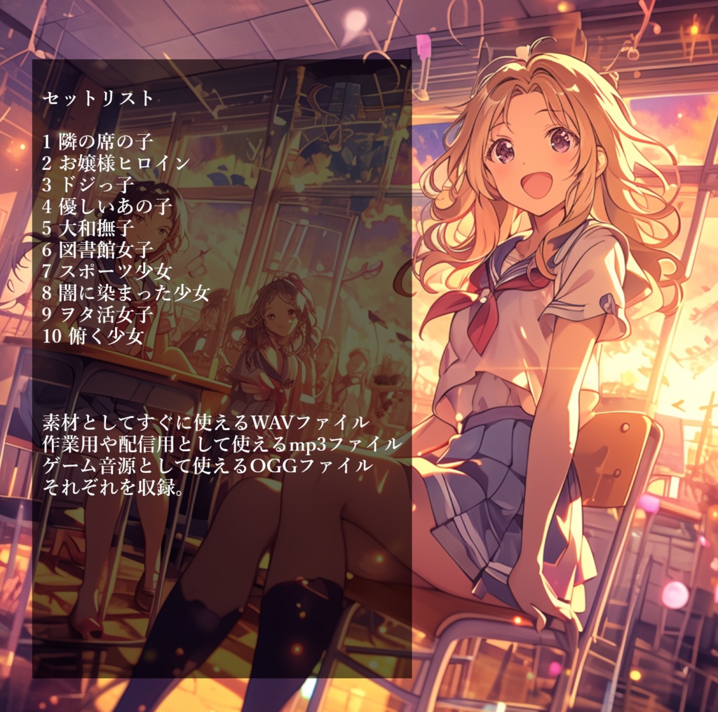 クリエイターに送る、高校生の青春と出会いをテーマにした多ジャンルのBGMを10曲集めたロイヤリティフリー音楽素材集『アオハルを見つけた場所』【ゲーム素材/動画素材/配信用BGM/作業用BGM】