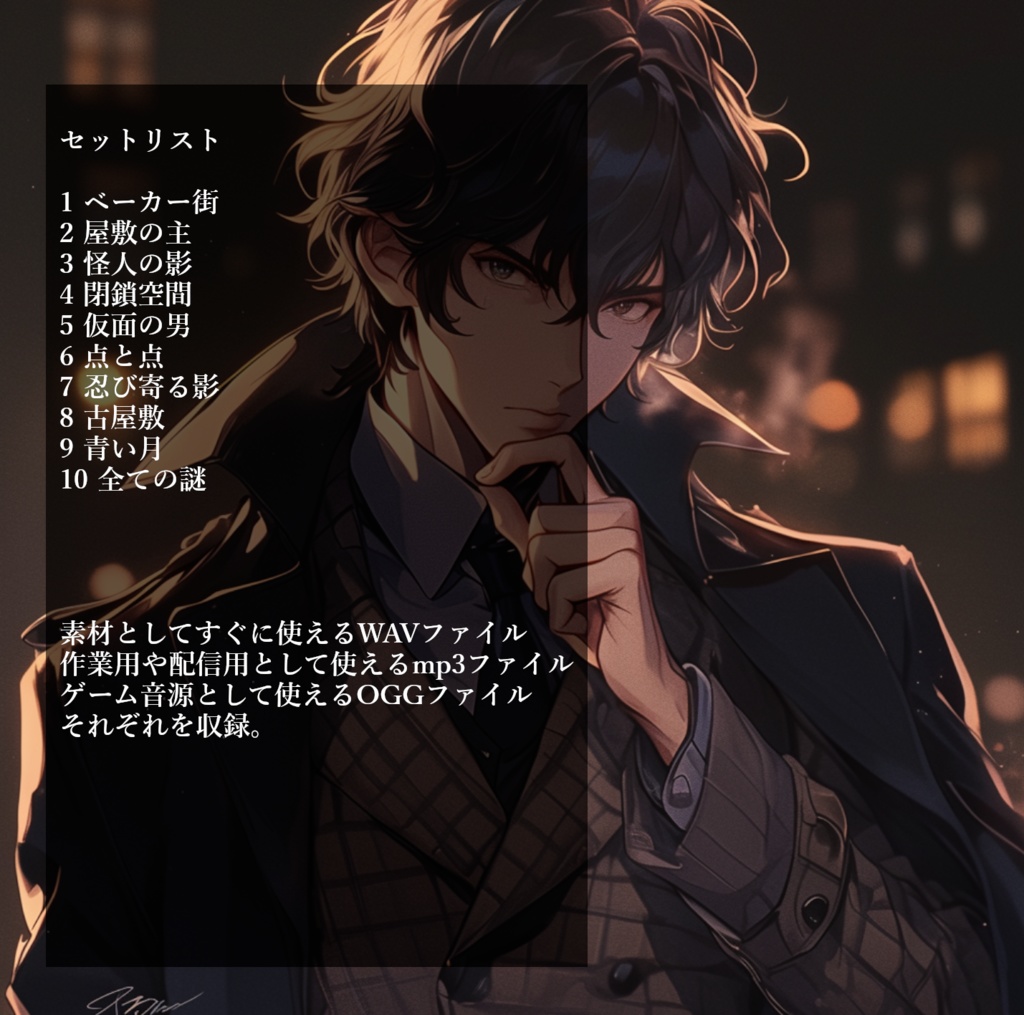 日本のサスペンスドラマをイメージしたダークBGM素材集『影法師の告白』【ゲーム素材/動画素材/配信用BGM/作業用BGM】