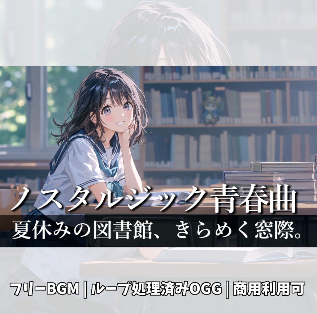 【フリーBGM】夏休みの図書館、きらめく窓際。私は今日も、君を待っている。『夏休みの図書館』≪青春ノスタルジックBGM≫