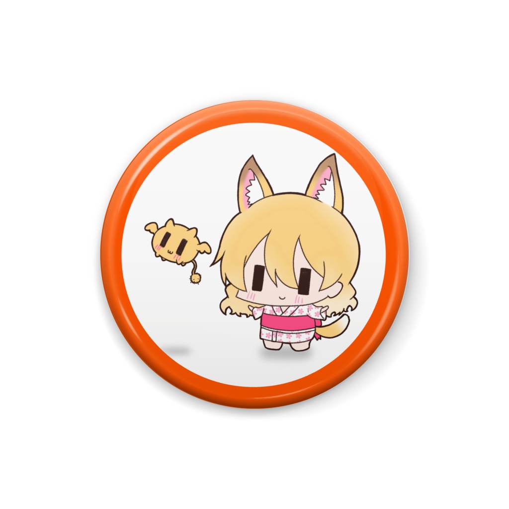 ケモ耳缶バッチ