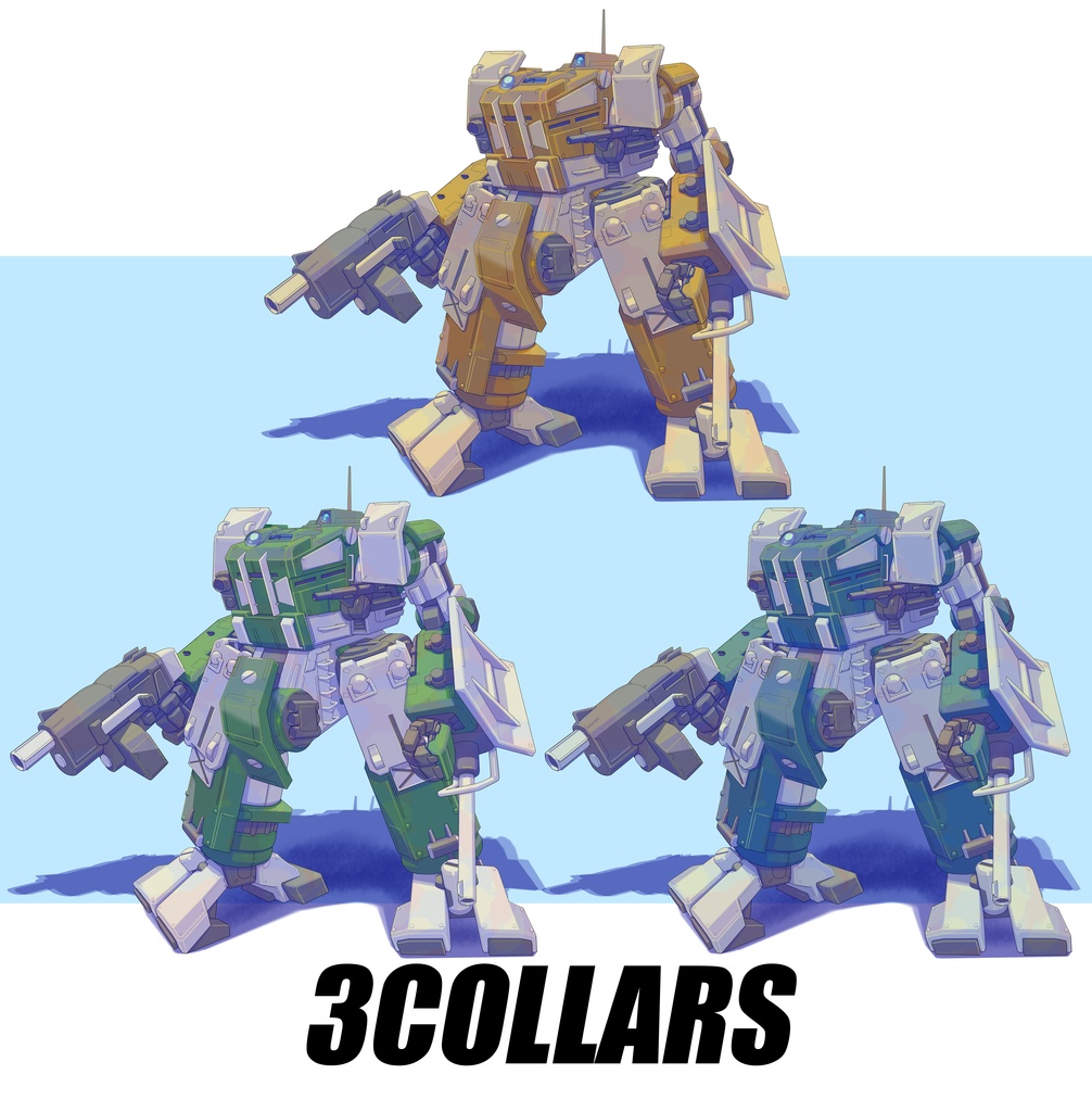 【TTRPG Assets】オリジナルメカ立ち絵素材No.3「機体名:フロッグ後期型」セット【FANA重工】