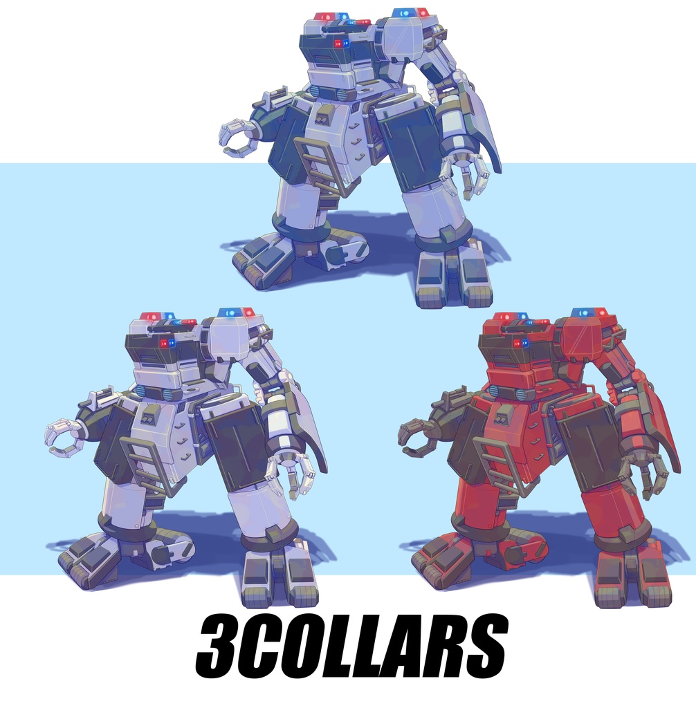 【TTRPG Assets】オリジナルメカ立ち絵素材No.5「機体名:フロッグ・ポリス」セット【FANA重工】