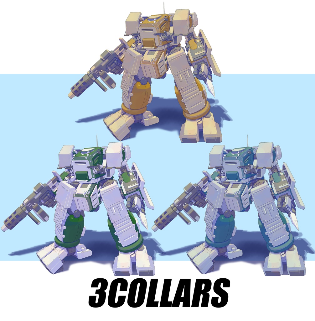 【TTRPG Assets】オリジナルメカ立ち絵素材No.6「機体名:フロッグⅡ初期型」セット【FANA重工】