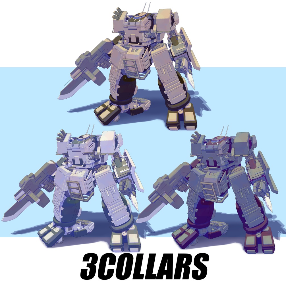 【TTRPG Assets】オリジナルメカ立ち絵素材No.8「機体名:フロッグⅡ市街戦仕様(指揮官機)」セット【FANA重工】