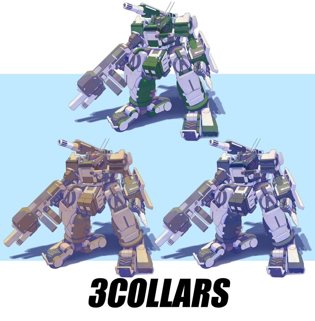 【TTRPG Assets】オリジナルメカ立ち絵素材No.9「機体名:フロッグⅡ高機動型(砂漠戦仕様)」セット【FANA重工】