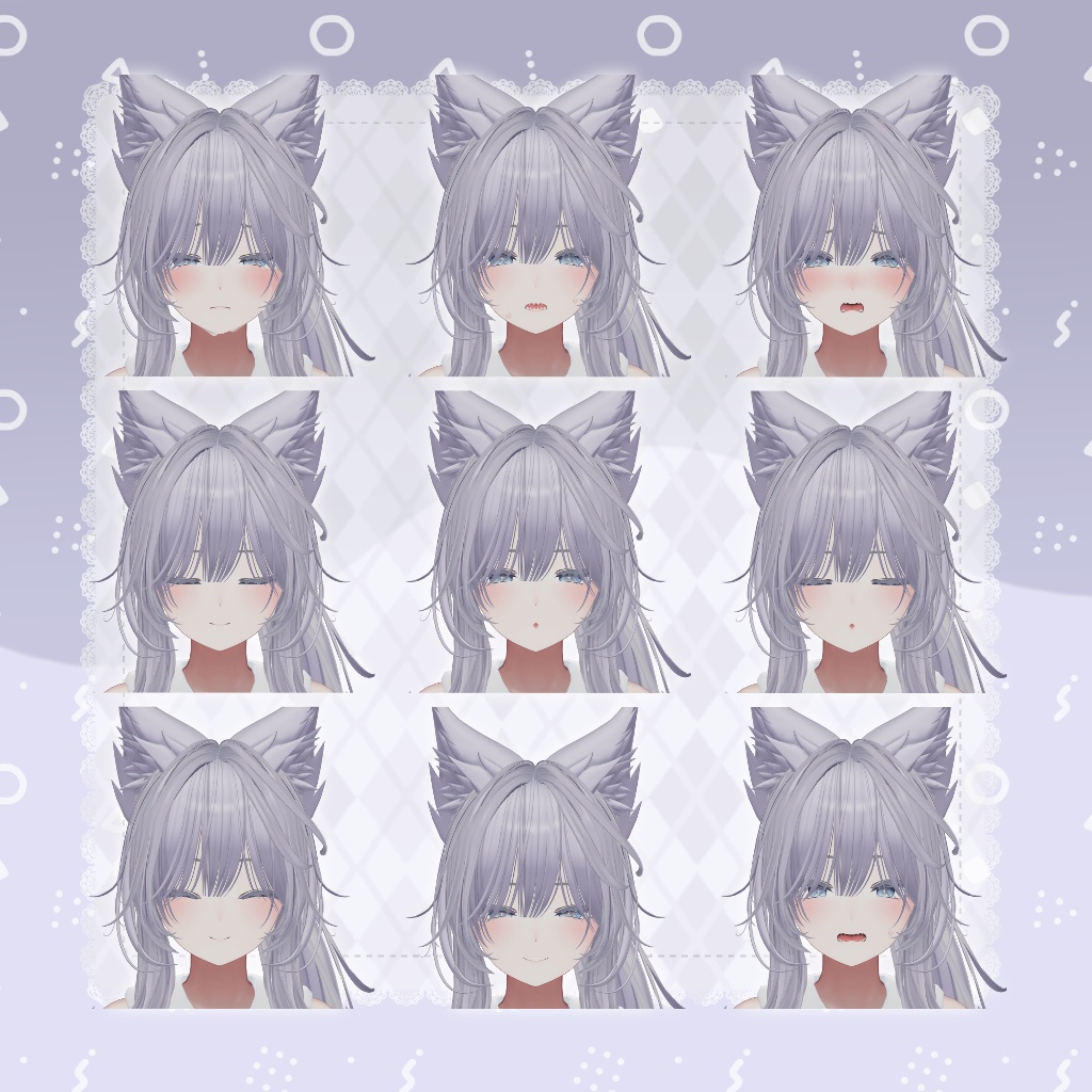 ひぐれ式ギザ歯の激メロお姉さんしなの表情セット【VRChat】