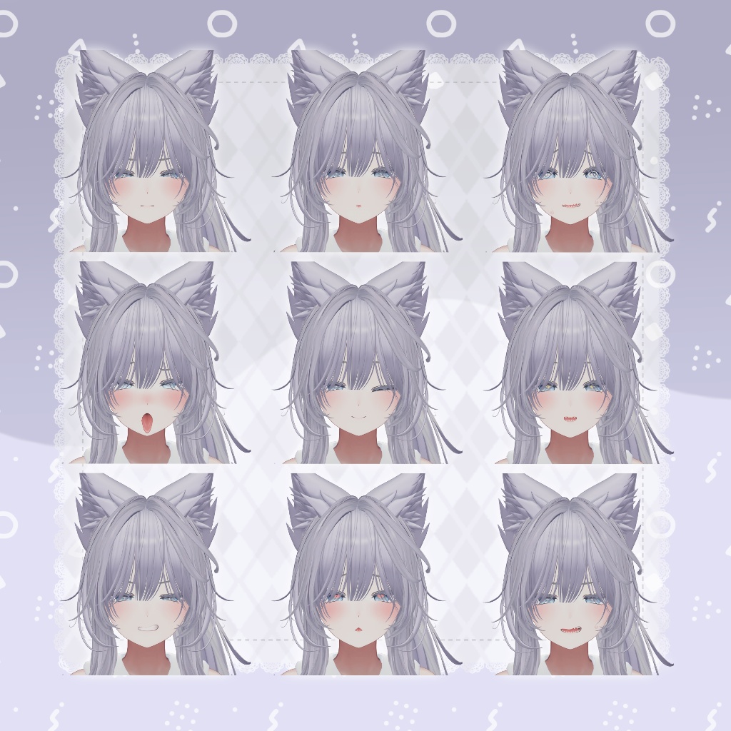 ひぐれ式ギザ歯の激メロお姉さんしなの表情セット【VRChat】