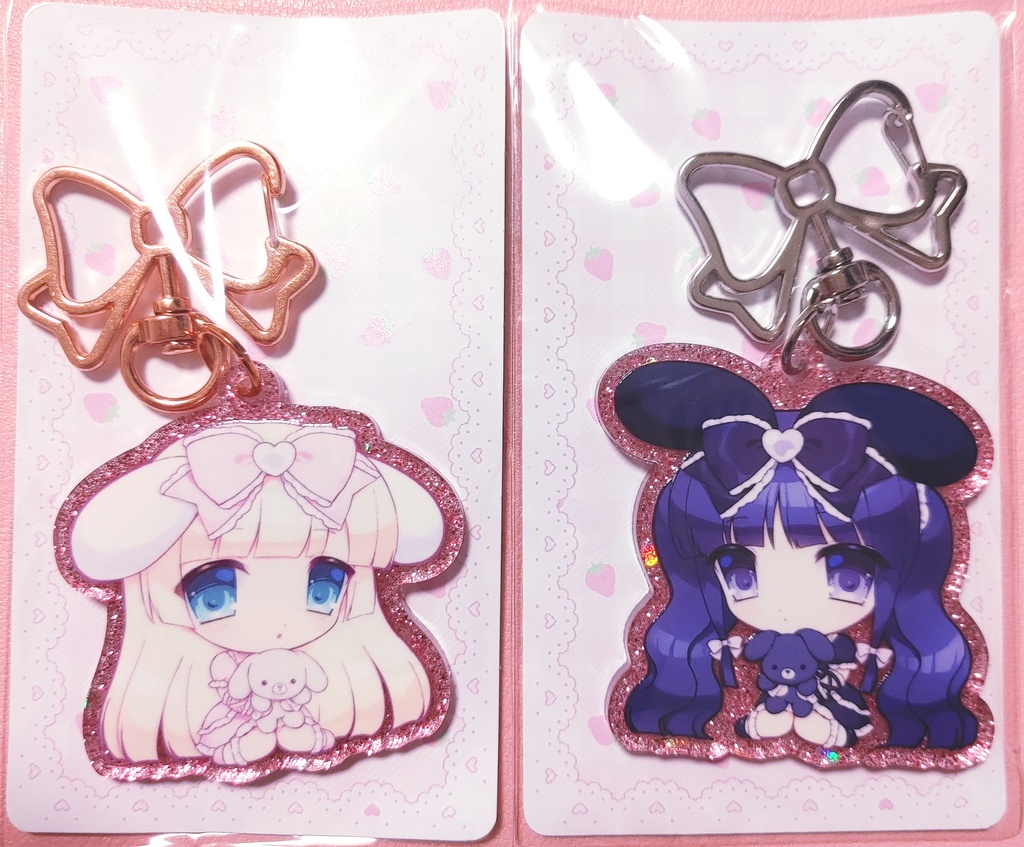 うさみみピンクラメアクキー