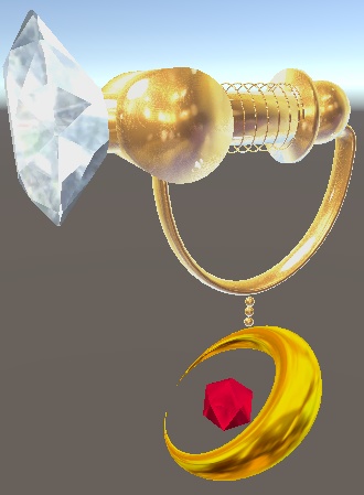 【VRChat想定】イヤリング(チャーム4種)