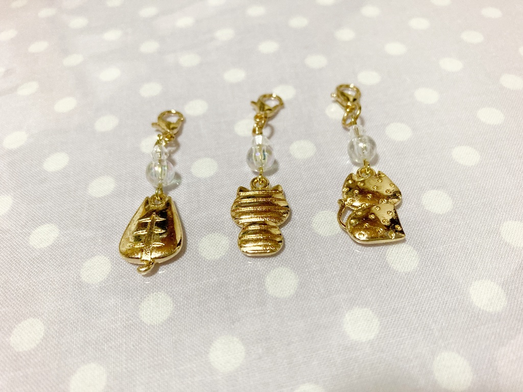 マットゴールド猫 チャーム