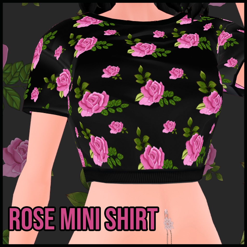 [Vroid] Rose Floral Mini | 薔薇 花 ミニT