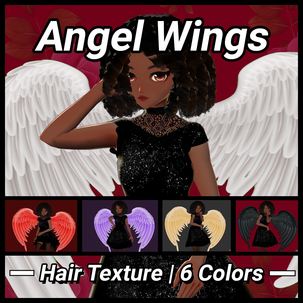 [Vroid] Resizable Wings in 6 Colors | 6色のサイズ変更可能な翼