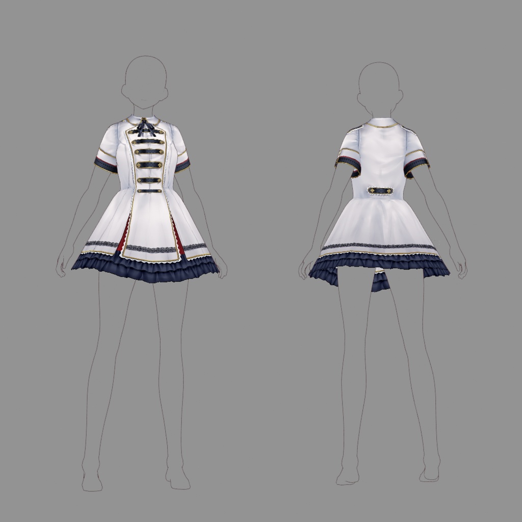 【VRoid texture 05】軍服ワンピース