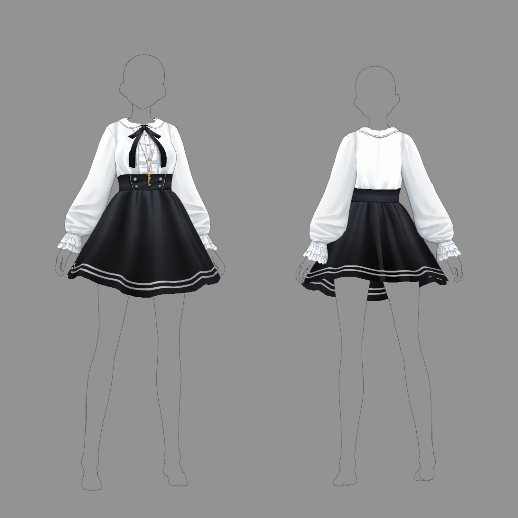 【VRoid texture 03】ゴシックワンピース
