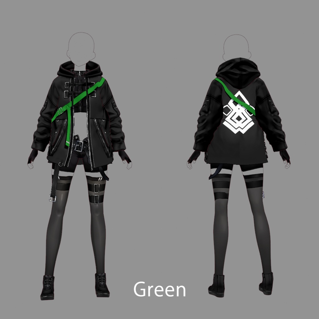 【VRoid texture 13】サイバーミリタリー