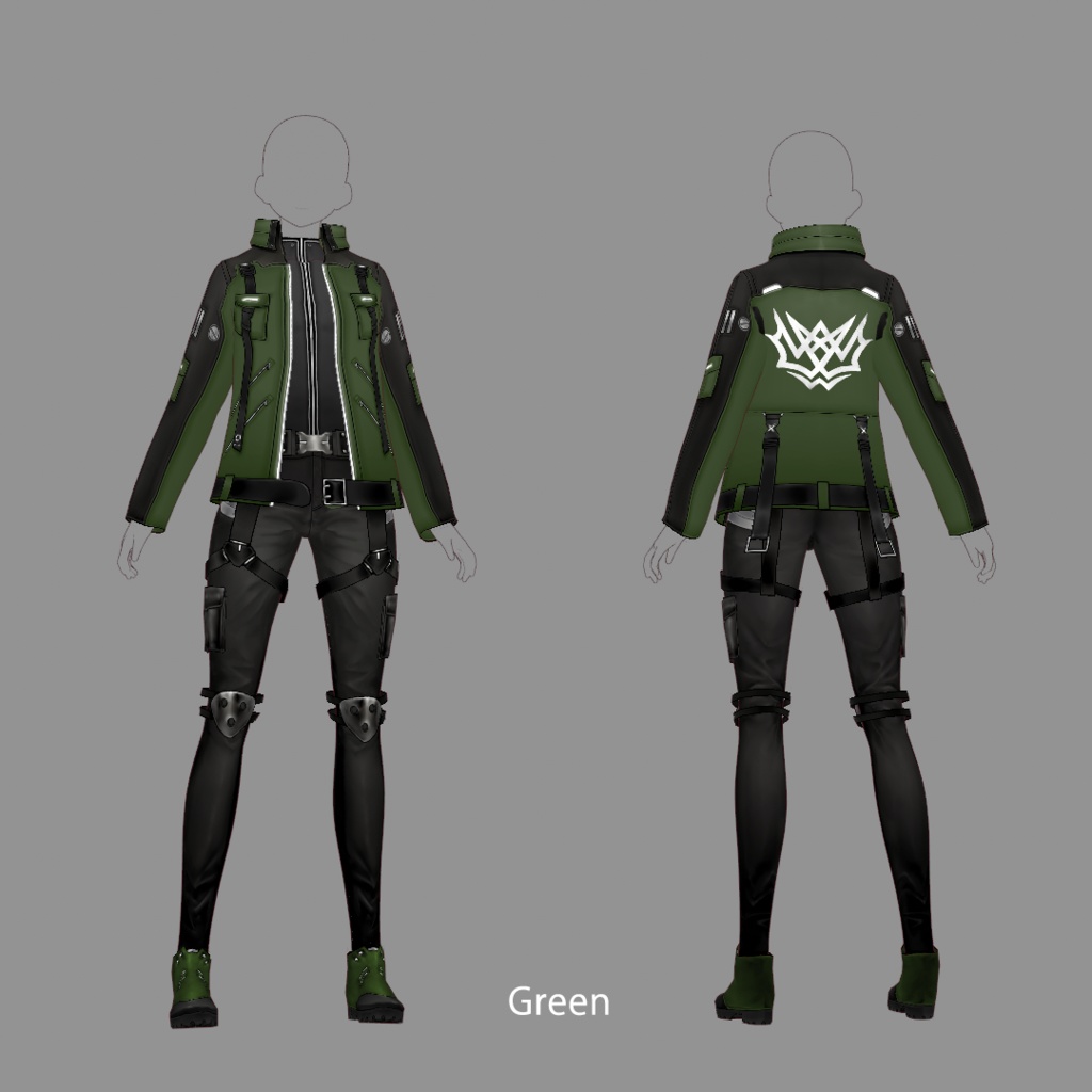 【VRoid texture 16】サイバーミリタリー3