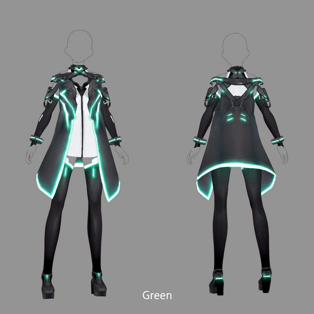 【VRoid texture 19】サイバーコート