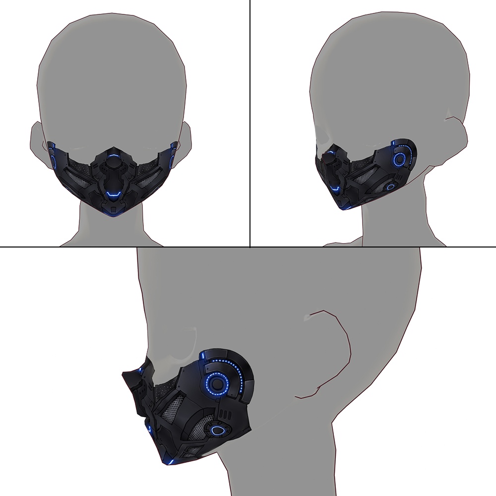 【VRoid texture 28】サイバーマスク