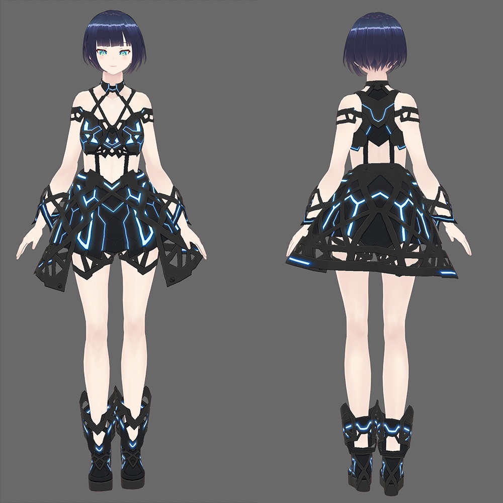 【VRoid texture 33 +VRM】サイバードレス - OFUJI STORE - BOOTH