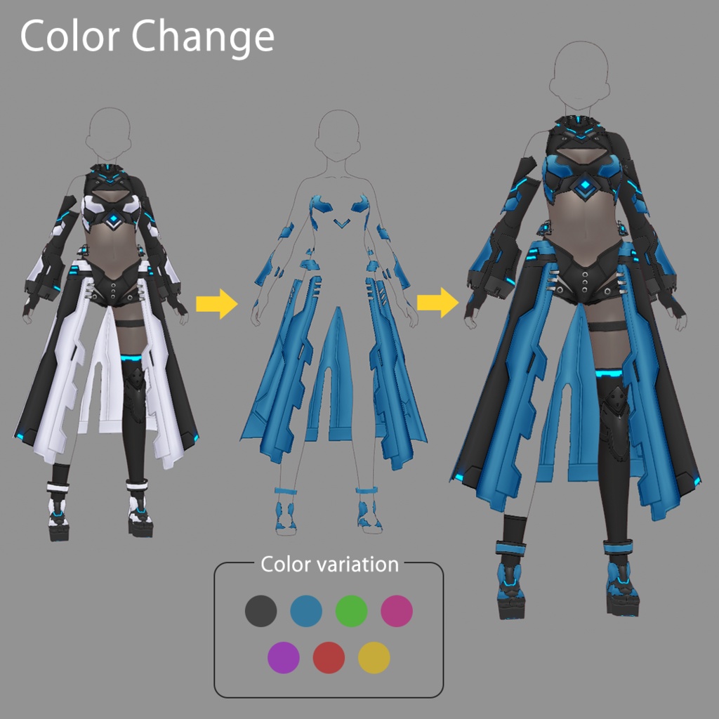 【VRoid texture 38】サイバーミリタリー7