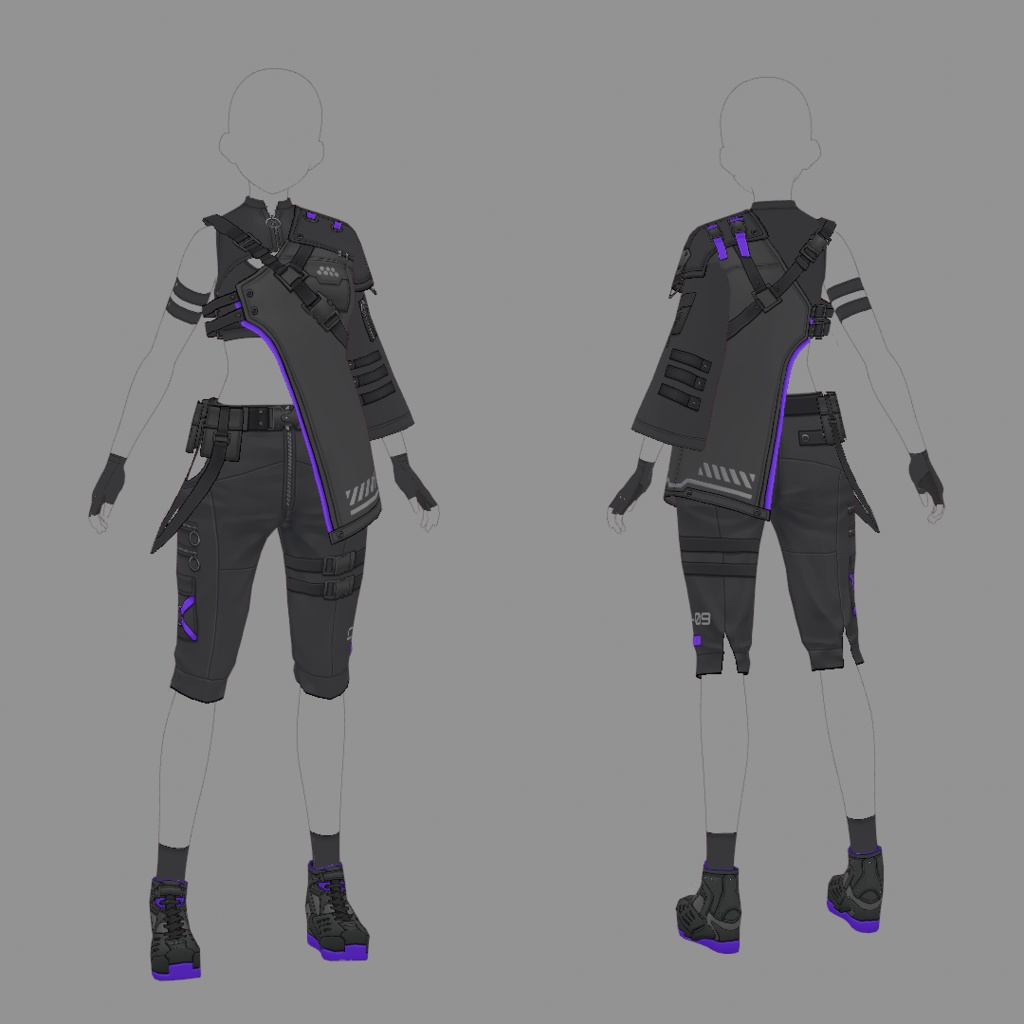 【VRoid texture 46】サイバーミリタリー9