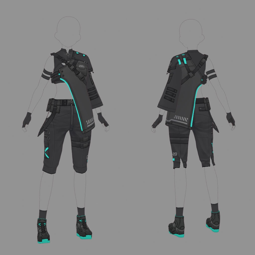 【VRoid texture 46】サイバーミリタリー9