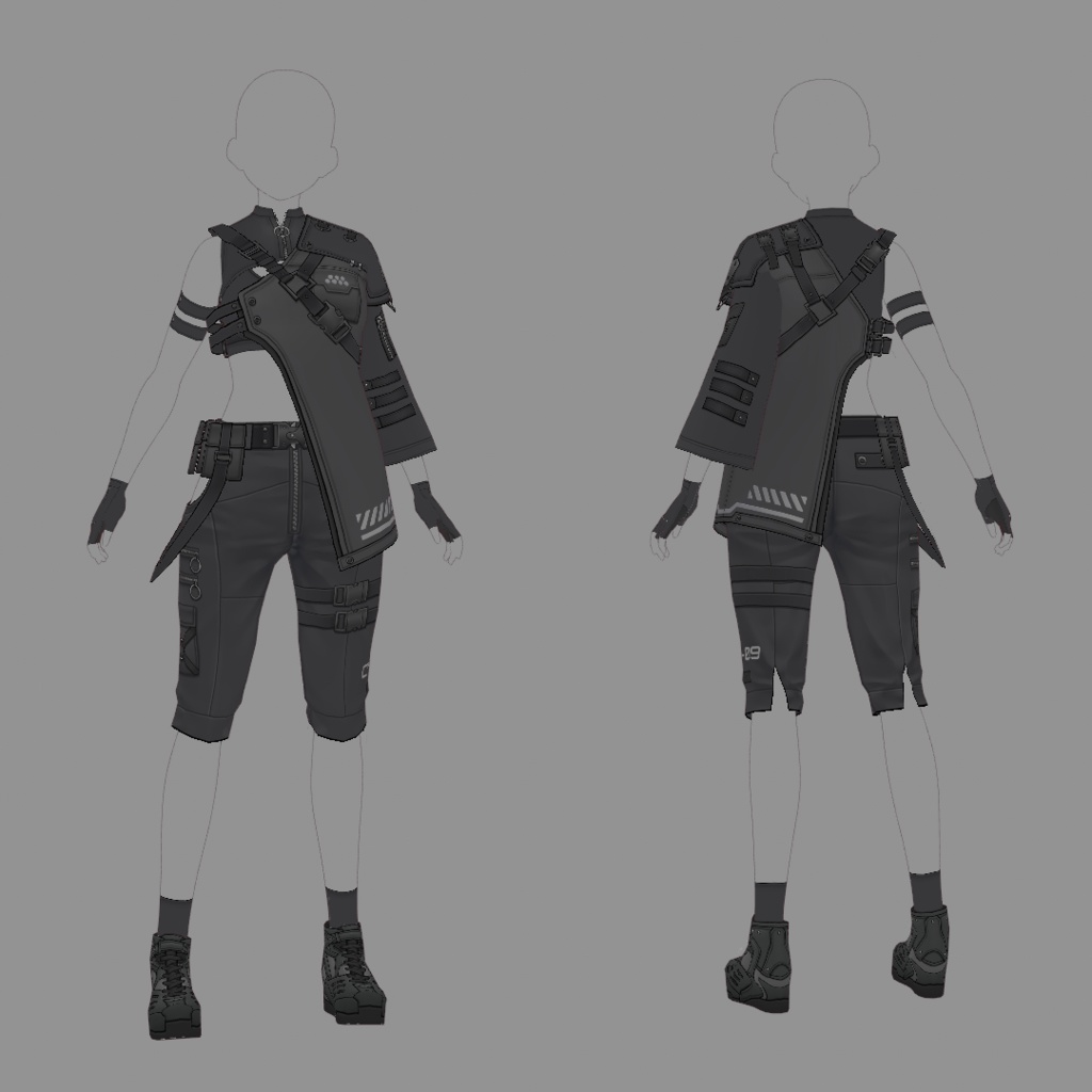 【VRoid texture 46】サイバーミリタリー9