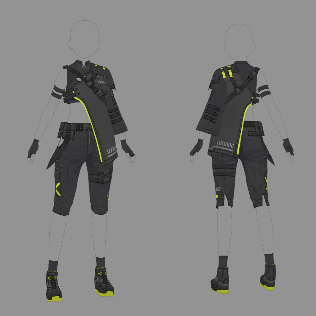 【VRoid texture 46】サイバーミリタリー9