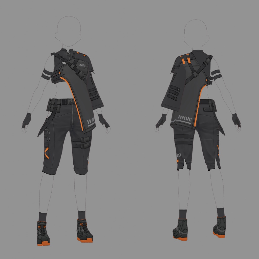 【VRoid texture 46】サイバーミリタリー9